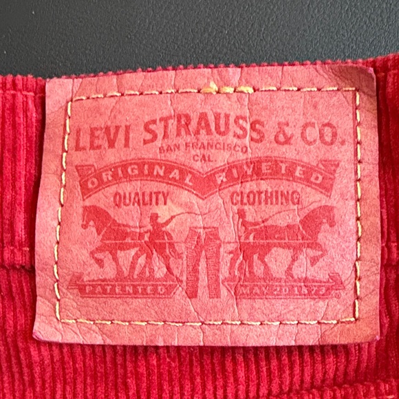 Levi's Vibrant Red Corduroy Trousers - Picture 2 of 9